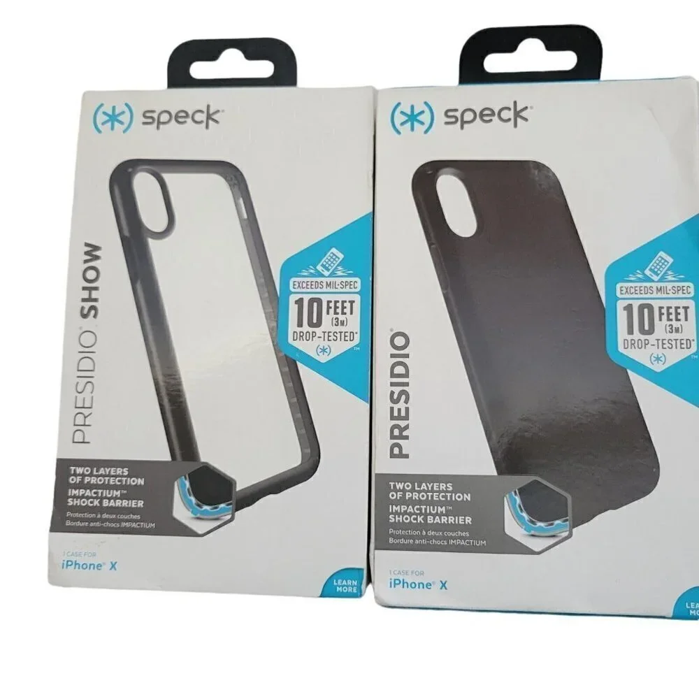 LOT Of 2 Speck Presidio For IPhone X. One Clear, One Black.